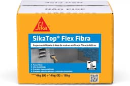 Sika - Impermeabilizante - SikaTop Flex Fibra Cinza - - Concreto - Pronto para uso - Caixa com 18kg