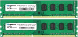 16GBKit (2X8GB) DDR3 RAM, DDR3 1600 8GB PC3L-12800U DDR3L Dimm 2Rx8 1.35V/1.5V CL11 Memória RAM para computador desktop