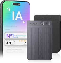 Gravador de voz com IA, gravador de áudio Plaud Note c/capa, controle de aplicativo, transcrição e resumo com tecnologia de IA, suporte a 112 idiomas (Note preta com estojo preto)