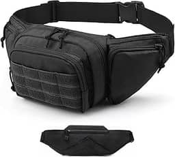 DZHPSRSZ Pochete tática para homens, pochete de tecido Oxford 800D para homens, pochetes masculinas para caminhadas, escalada, pesca, ciclismo, caça, pochete tática de transporte oculto ajustável