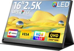 UPERFECT Monitor portátil 2K, monitor portátil de 40.6 cm 2560x1600 QHD para jogos HDR FreeSync com VESA e capa inteligente Matte IPS Eye Care Segunda tela externa para PC, laptop, telefone, console