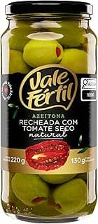 Azeitona Verde em Conserva com Recheio de Tomate Seco Vale Fértil Vidro 130g