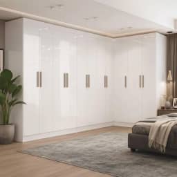 Guarda-roupa Modulado de Canto 11 Portas e 4 Gavetas Paris Branco