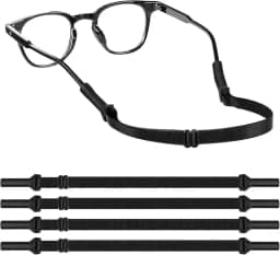 Pacote com 4 alças de óculos para homens e mulheres – tiras esportivas para óculos de sol e suporte de óculos de corda ajustável
