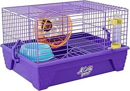 Gaiola para Hamster Completa Luxo Transporte para Roedores (Lilás)