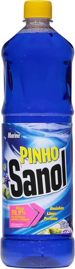 Sanol Desinfetante Líquido Para Uso Geral Pinho Marine 1 Litro Azul