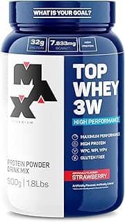 Max Titanium Top Whey 3W Mais Performance 900G Morango -