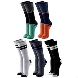 Kit 5 Pares Meia Esportiva Cano Alto Academia Mash Atoalhada em Algodão Masculina