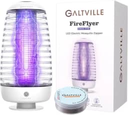 FireFyer Mata Mosquito Light, armadilha elétrica para mosquitos - armadilha para luz e odor, branca