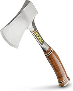 Estwing Machado esportivo – Machado de acampamento de 35,5 cm com estrutura de aço forjado e aderência de couro legítimo – E24A