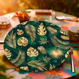 Capa Para Sousplat Jogo Americano de Flores Floral Microfibra 35cm Unidade (SFLS0001)