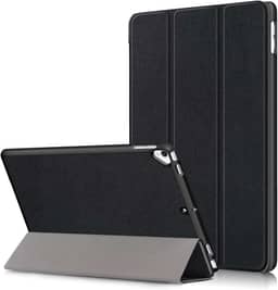 USTIYA Capa para iPad 9ª/8ª/7ª geração 10,2 polegadas 2021/2020/2019, Couro Protector, Feita de PC + PU, com Função de Acordar/Aativar (Preta)