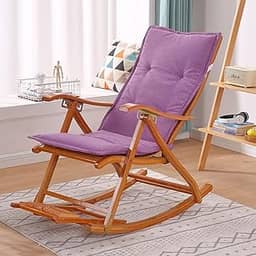 Cadeira Reclinável Cadeira De Balanço Cadeira Relaxante De Jardim Macia E Grossa Espreguiçadeira Cadeira De Pátio Estofada Com Gravatas Assento Antiderrapante Cadeira De, C, 120 x 48 cm