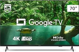 Smart TV Philips 70' 4K 70PUG7408/78, Google TV, Comando de Voz, Dolby Vision/Atmos, VRR/ALLM, Bluetooth