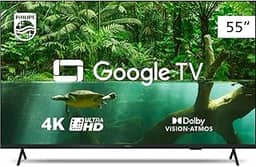Smart TV Philips 55' 4K 55PUG7408/78, Google TV, Comando de Voz, Dolby Vision/Atmos, VRR/ALLM, Bluetooth