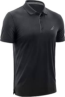 Camisa polo masculina de golfe com absorção de umidade, secagem rápida, desempenho e mangas curtas para homens