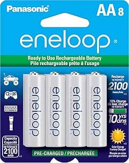 Pilha recarregável pré-carregada Panasonic BK-3MCCA8BA eneloop AA, pacote com 8