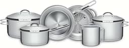 Jogo de Panelas Tramontina Solar em Aço Inox com Fundo Triplo e Tampas de Inox 6 Peças