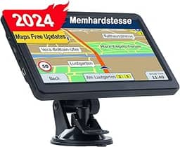 LOVPOI Navegador GPS de caminhão de 17 cm, mapa de 2024 com atualizações vitalícias gratuitas, assistência de faixa, avisos de limite de velocidade