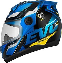 CAPACETE FECHADO PRO TORK EVOLUTION 788 G8 EVO BRILHANTE AZUL - AMARELO TAM. 60
