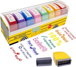Carimbos de professores para dar notas à sala de aula, motivação autotinta, ótimo trabalho, carimbo de assinatura dos pais para dever de casa, presentes de agradecimento de professores de dia dos