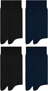 Kit 4 Pares de Meias Sociais Mash Cano Alto Algodão Canelada Masculina Adulta