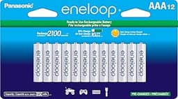 Pilha AAA recarregável pré-carregada Panasonic BK-4MCCA12FA eneloop, pacote com 12