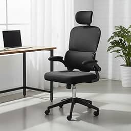 Cadeira de Escritório Ergonômica Hyatto Zenith Preta, Encosto Lombar Dinâmico, Giratória, Malha Respirável, Mecanismo de Elevação e Inclinação com Trava, Rodinhas Silenciosas HYATTO OFFICE