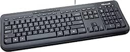 Microsoft Desktop com fio 600 (preto) - Combo de teclado e mouse com fio. Conectividade USB. Design resistente a derramamentos. Plug and Play