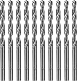 MTX Broca para Metal 4,5 mm HSS Aço Rápido Polido – Ângulo 118°, Haste Cilíndrica Universal, Kit 10 Peças