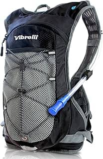 Vibrelli Mochila de hidratação Vibrelli e bexiga de hidratação de 2 litros – Válvula de mordida de alto fluxo – Pacote de hidratação para ciclismo, corrida, caminhada