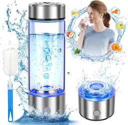WIYYH Garrafa De Água De Hidrogênio, Gerador De Água De Hidrogênio Com Tecnologia Avançada Spe Pem, Ionizador De Água Portátil De Alta Eficiência De 420 Ml Para Escritório, Viagens, Condicionamento