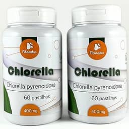 Kit 2 Chlorella 500 mg 60 Comprimidos Suplemento Clorela Algas Verde Comprimidos Fitonatus