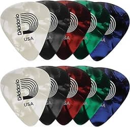 Palheta Para Instrumentos Celuloide Camuflada Pesada (Pacote Com 10) D'Addario 1CCF6-10