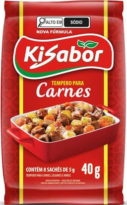 KiSabor Tempero Para Carnes Kisabor 8 Sachês De 5 Gramas