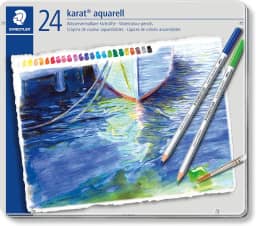 Lápis de Cor Aquarelável, Staedtler, Karat, 24 Cores