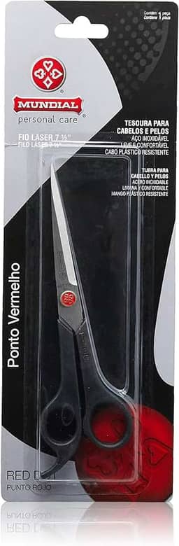Mundial S/A Tesoura Cabelo Laser 7'' Pv Preto