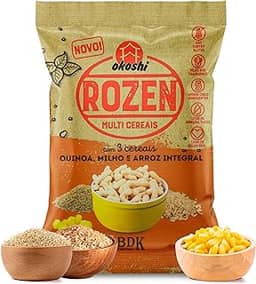 OKOSHI - Rozen Multicereais - Snacks Saudáveis de Baixa Caloria, Lanches Fit para a Dieta, Salgadinho Japonês - Vegano, Sem Glúten, Sem Lactose, Sem Gordura Trans, Kosher - 40g