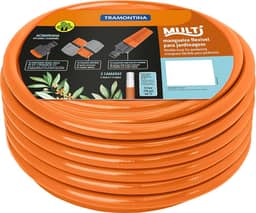 Mangueira Super Flex Tramontina Com Engates Rosqueados E Esguicho Em Pvc Laranja 30 M