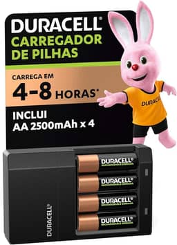 Duracell Carregador de Pilhas Recarregáveis AA e AAA Com 4 Pilhas AA Inclusas – Bivolt