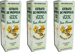 Kit 3un Extrato de Própolis Verde Sem Álcool Nectar Ibaté