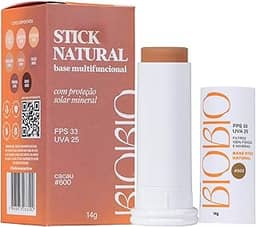 Base Stick BioBio - Textura Aveludada com Cobertura Construível e Proteção UV (Cacau, #600)