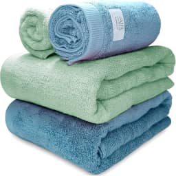 Jogo de Banho Gigante Banhão Buddemeyer Dual Air 100% Algodão 4 peças Toalha Alta Absorção Macia Grossa (Verde Azul 3181/1948)