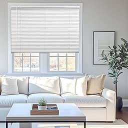 CHICOLOGY Persianas Mini, Persianas Horizontais, Branco Brilhante, 68 cm L x 122 cm A