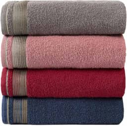 Kit Com 4 Toalhas Banhão Gigante Alta Absorção Sublime 70x150cm - KIT 1 (Gris/Rosa/Terracota/Azul)