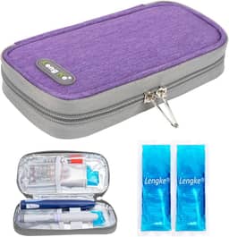 YOUSHARES Estojo de viagem para refrigerador de insulina – aprovado pela TSA para Ozempic, para caneta de injeção Mounjaro, bolsa de resfriamento de medicamentos diabéticos para Zepbound, kit de
