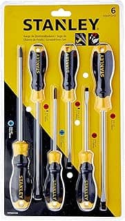 Stanley Jogo de Chaves de Fenda com Grip, Ferramentas com Pontas Magnéticas, Kit com Chave Tradicional e Ponta Cruzada, Modelo STMT66676840, 10 peças