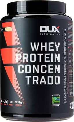 Whey Protein Concentrado Baunilha Pote 900g – Contribui para o Ganho Muscular Hipertrofia – Dux Human Health (Embalagem pode variar)