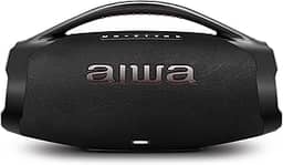 Caixa de Som Boombox Plus AIWA BBS-01-B 200W Bluetooth 5.3-200W RMS - 30 Horas de Bateria - Resistente à Poeira e Água - Preto