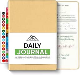 PRODUCTIVITY STORE Melhor diário para homens e mulheres - diário de gratidão, diário de manifestação e diário guiado com instruções para crescimento pessoal (A5, creme)